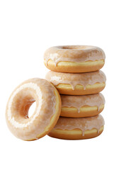Isolated Stack Of Glazed Doughnuts On Transparent Background Photo