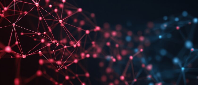 glowing network nodes connection abstract - Powered by Adobe