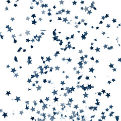 Isolated Star Falling Illustration on a Transparent Background Blue Design