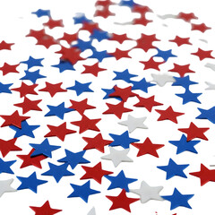 Isolated Stars Illustration On Transparent Background With Red White And Blue Patriotic Shapes
