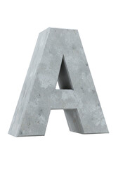 Isolated Stone Letter A on Black Transparent Background 3D Illustration
