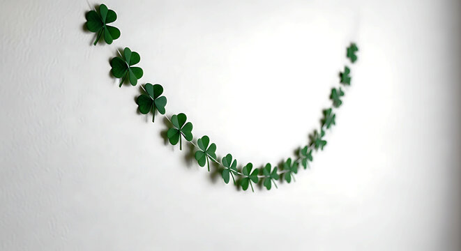 St. Patrick's Day shamrock garland decoration.