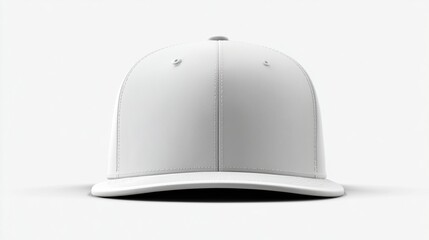 Fototapeta premium A plain white baseball cap displayed on a neutral background. The cap has a structured design with a curved brim and no visible logos or patterns.