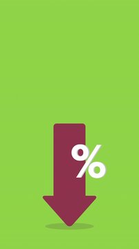 Red arrow with percentage symbol	