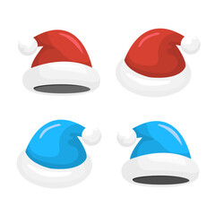Christmas holiday hats flat vector winter headdress without background