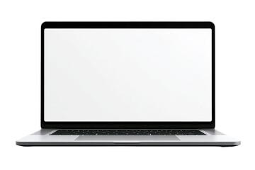 Fototapeta premium Front view of a modern laptop with blank screen (1)