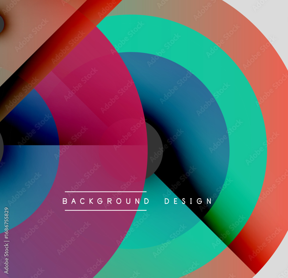 Aufkleber abstract colorful circles overlap creating dynamic visual effect. modern design elements suggest ene