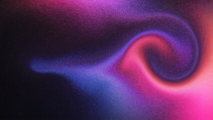 Mesmerizing abstract background featuring a swirling vortex of vibrant purple, pink, and blue colors, with a grainy, textured effect. Perfect for technology, art, and creative concepts.