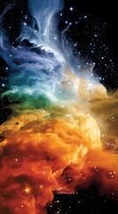 Stunning Colorful Nebula Swirling in the Depths of Outer Space with Ethereal Glow

