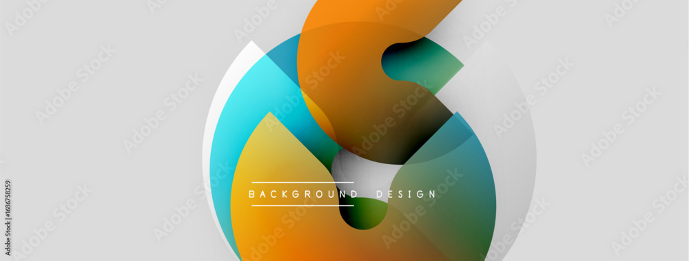 Aufkleber abstract shapes overlap, creating dynamic visual composition. gradient colors blend smoothly, offeri