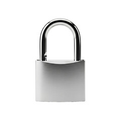 Naklejka premium Silver padlock isolated on white background, security concept.