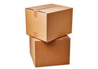 Box package delivery cardboard carton packaging isolated on transparent or white background