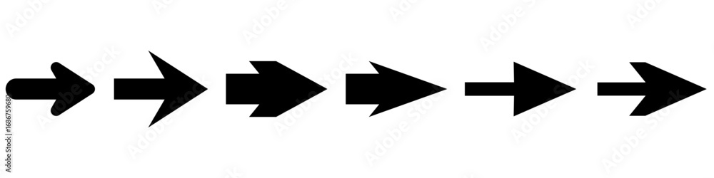 Poster pointer icon vector set. arrow illustration sign. direction symbol collection. route logo. course ma