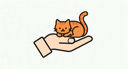 Obraz premium Cute Kitten in Caring Hands.