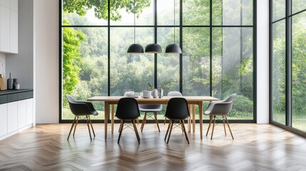 Contemporary Dining Space with Garden View
