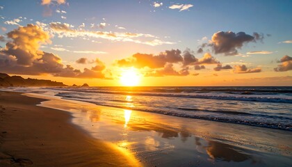 Ocean Sunset Beach Scene (1)