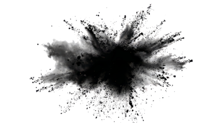 Black Ink Splash on White Background Artistic Abstract Design