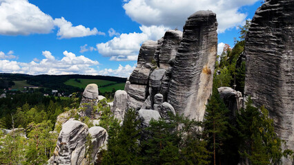 Unique rocks mountain Adrspasske skaly in national park Adrspach, Czech republic