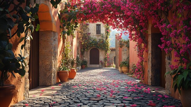 Fototapeta narrow street in the old town