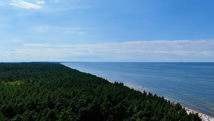 Obraz premium coast beach view from above Baltic Sea Stegna Poland