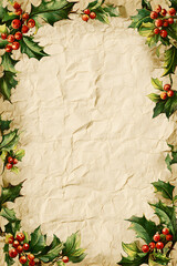 Vintage Christmas Journal Page &ndash; Soft Snowfall &mdash; Deckled Edge #193