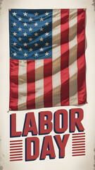 Celebrating Labor Day with an American flag displayed prominently in a festive setting