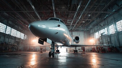 Fototapeta premium private jet hangar interior view