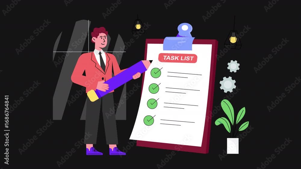 Poster business task 2d motion graphics animation alpha channel