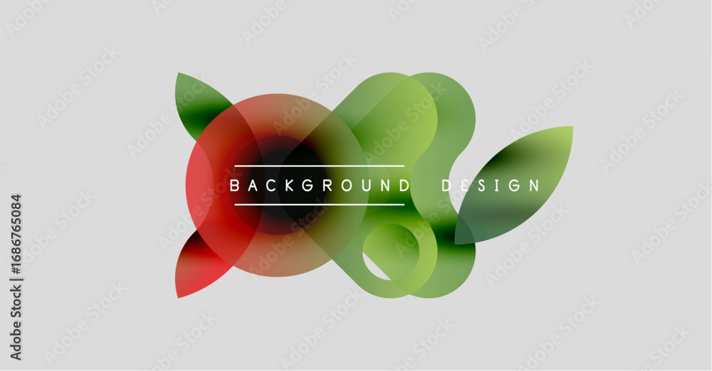 Poster abstract flowing shapes, vibrant colors blend. gradient layers create dynamic visual effect. modern 