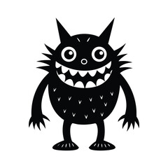 Cute Friendly Monster Vector on White Background
