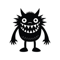 Cute Friendly Monster Vector on White Background
