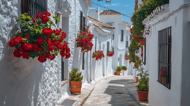 Fototapeta street in the village of crete greece