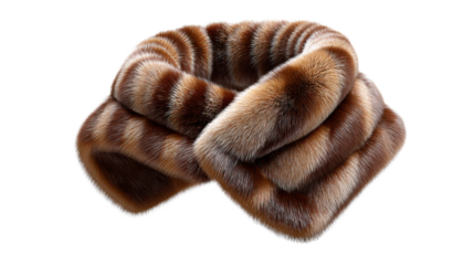 Luxurious Fur Scarf: Capturing the essence of opulent comfort, a stunning fur scarf draped gracefully, its rich textures and elegant design promising unparalleled warmth and style. 