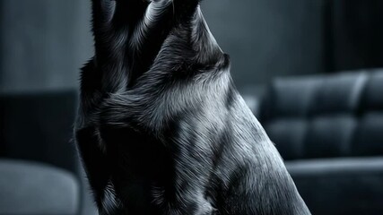 Dark fur, dramatic pose