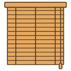 bamboo blinds flat color vector illustration template design
