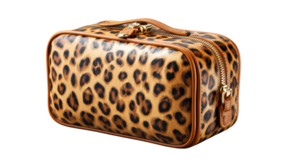 Leopard Print Travel Bag: A stylish and functional travel bag adorned with a captivating leopard print, elegantly poised.