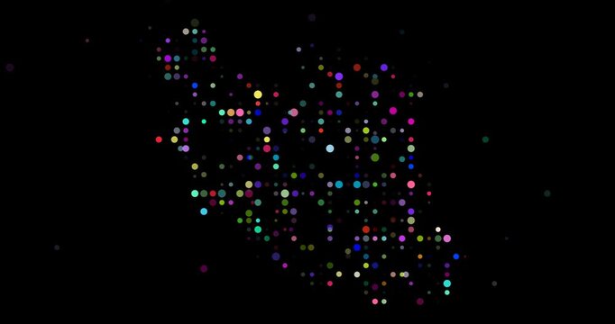 Iran Map Defined By Abstract Dot Motions
