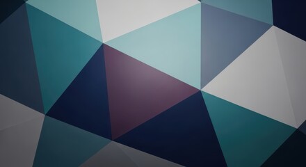 Abstract Geometric Background with Teal, Blue, and Gray Triangles