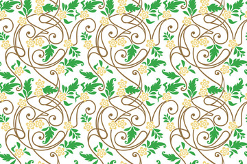 seamless floral damask pattern motif suitable for wallpaper, clothing, textile, tile, blanket, curtain and fabric design isolated illustration vector archive EPS file.