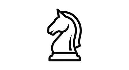Iconic chess knight piece silhouette, representing strategy and intellect in games.