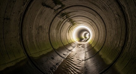 Concrete Drainage Pipe Tunnel.