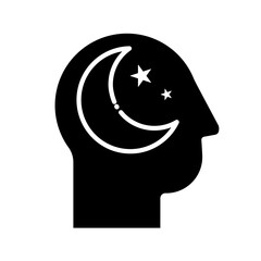 Sleep, head, night - vector icon