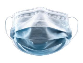Light blue disposable face mask