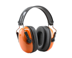 Orange safety earmuffs