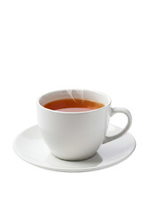 Obraz premium Isolated Tea Cup On Saucer Ceramic White Drink Beverage Photo
