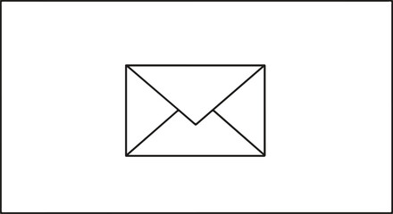 Simple outline illustration of an open envelope with a letter inside, symbolizing communication and correspondence.