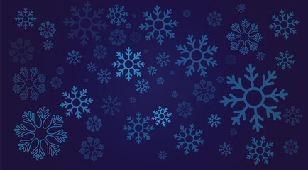 Blue snowflake background winter festive pattern design
