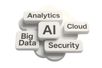 Top-Down View of Floating Keywords Forming a Cloud PNG