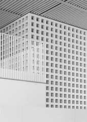 Architecture details White pattern Geometric element Modern Building Art background 
