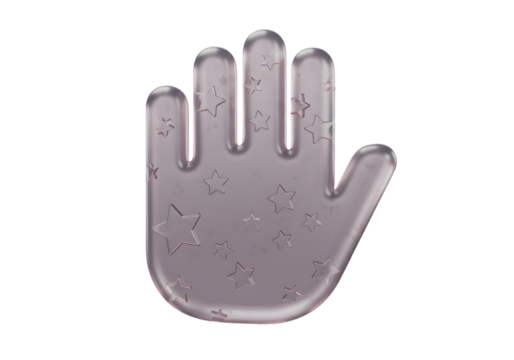 Isolated Transparent Hand Illustration With Pink Star Decorative Elements